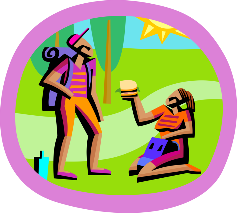 Png Freeuse Stock Hikers Stop For Lunch Image Illustration Clipart (779x700), Png Download