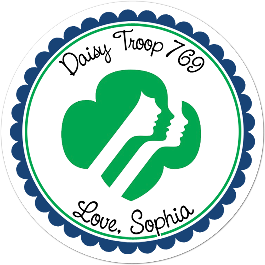 Girl Scout Personalized Sticker Clipart (1000x1000), Png Download