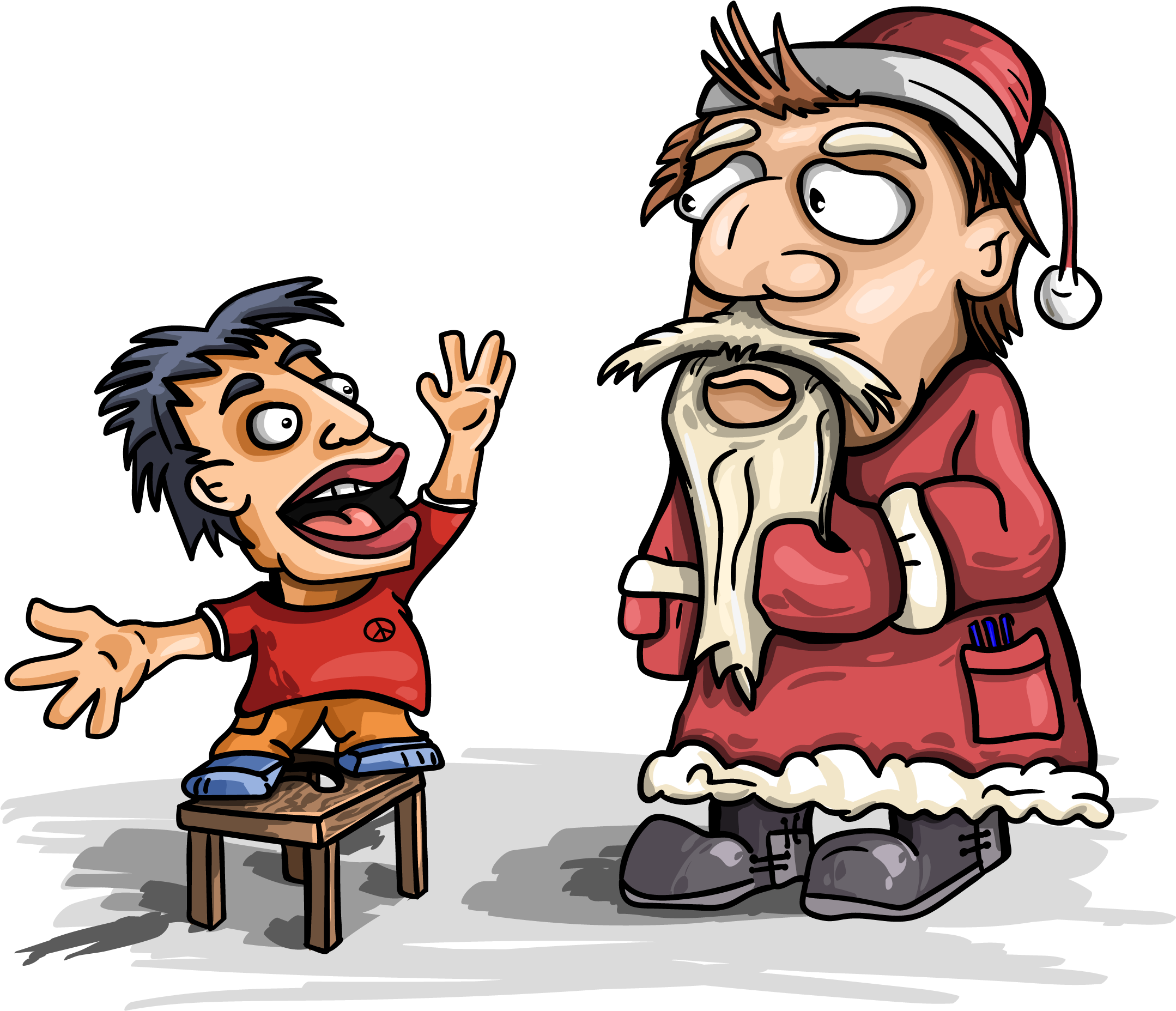 Santa Claus And Little Boy Clipart (2450x2450), Png Download