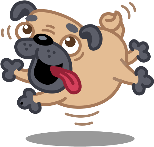 Excited Pug Clipart (618x618), Png Download