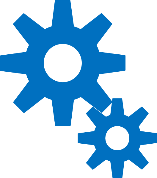 Blue Gears Svg Clip Arts 528 X 596 Px - Png Download (528x596), Png Download