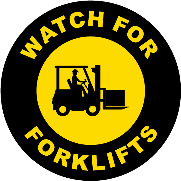 Watch For Forklifts Floor Sign Clipart (600x600), Png Download