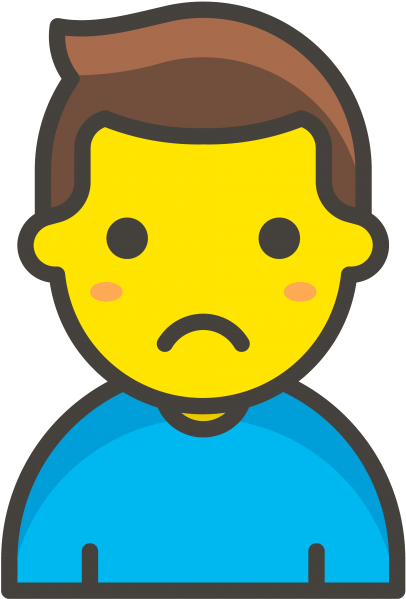 Man Frowning Emoji Clipart (866x650), Png Download