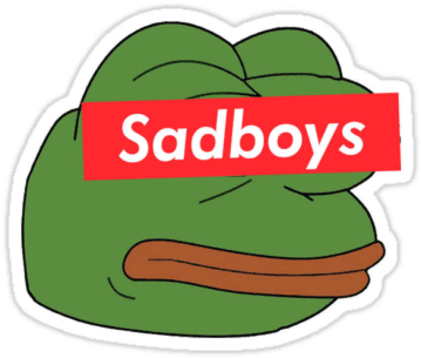 Free Png Download Sad Frog Square Sticker 3" X 3" Png Clipart (851x723), Png Download