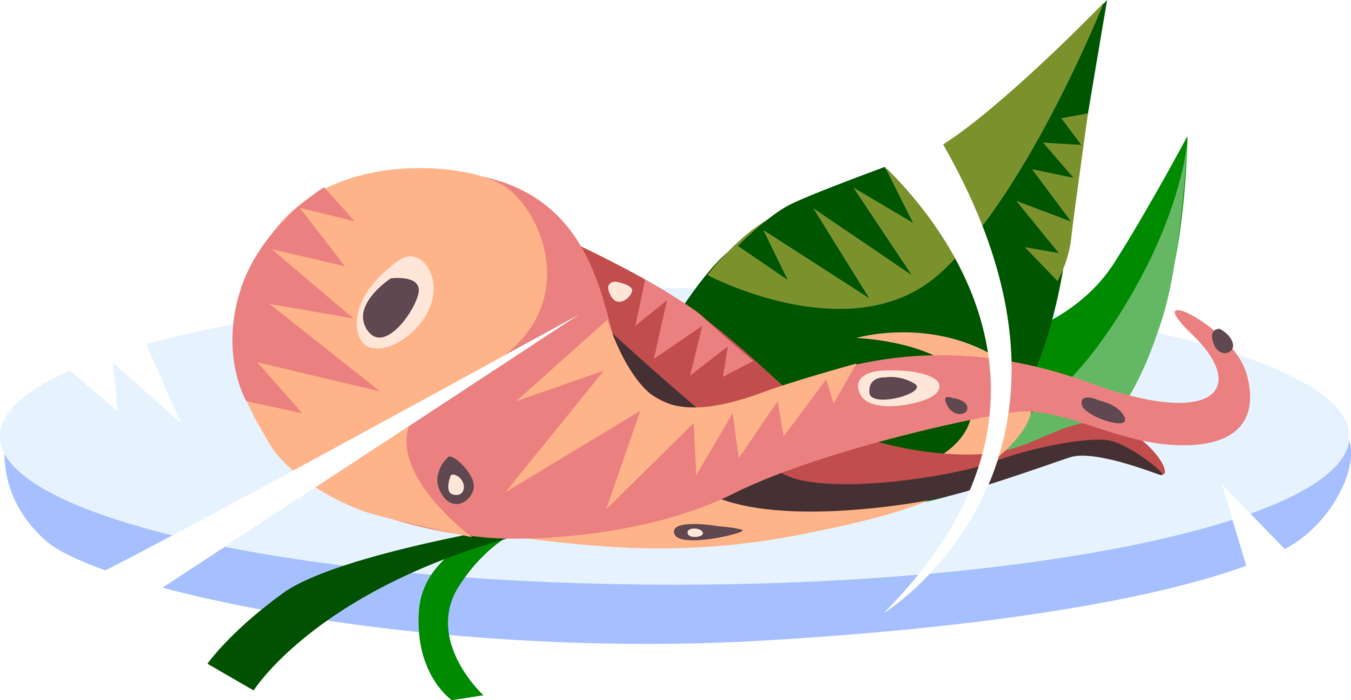 Japanese Asian Cuisine Image Illustration Of Cephalopod Clipart (1351x700), Png Download