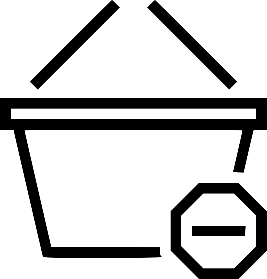 Basket Subtract Delete Remove Comments Clipart (938x980), Png Download
