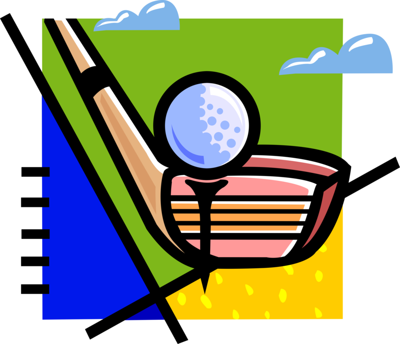 Vector Illustration Of Sport Of Golf Club And Ball Clipart (815x700), Png Download