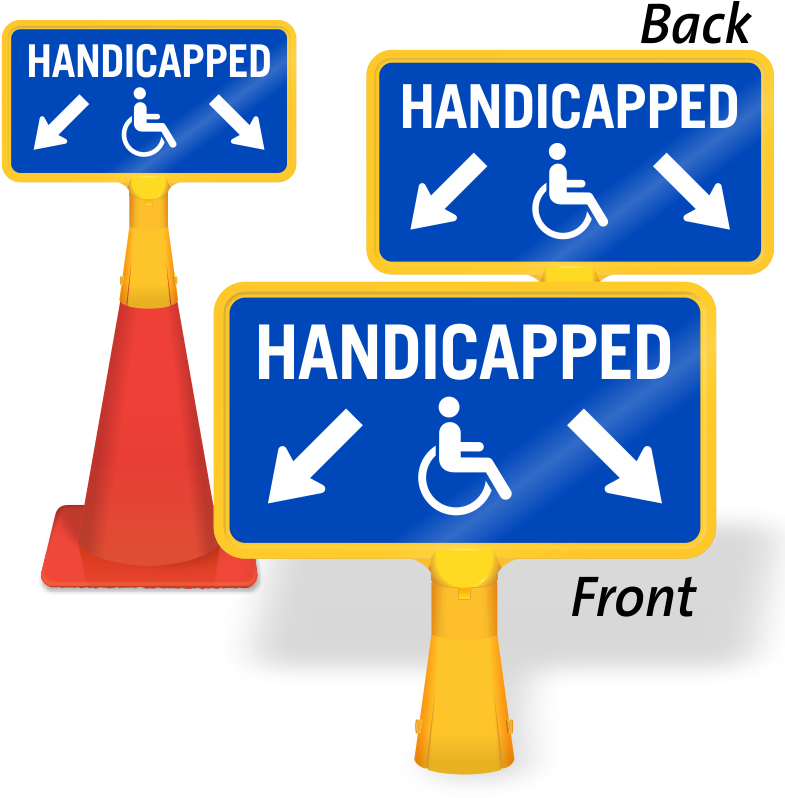 Handicapped Parking Arrow Coneboss Sign Clipart (800x800), Png Download