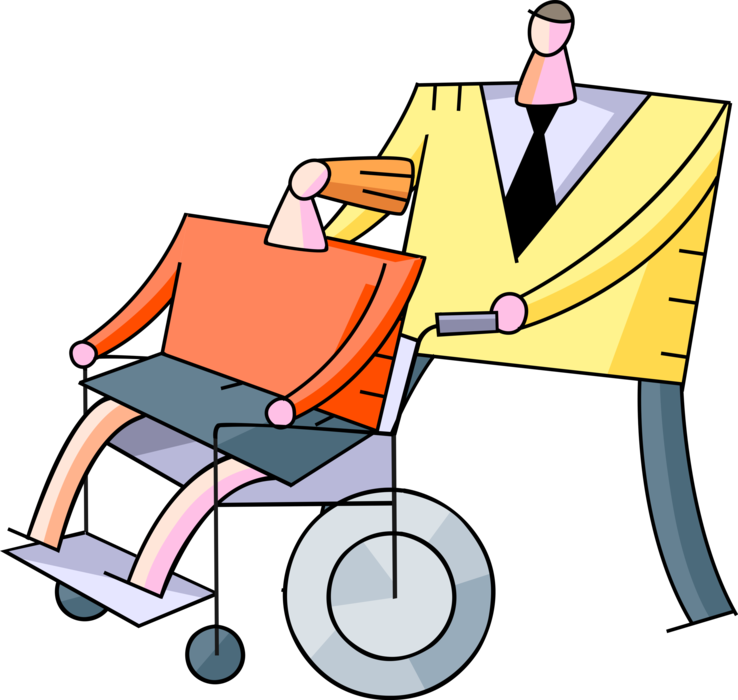 Vector Illustration Of Woman With Disabilities Wheeled Clipart (738x700), Png Download