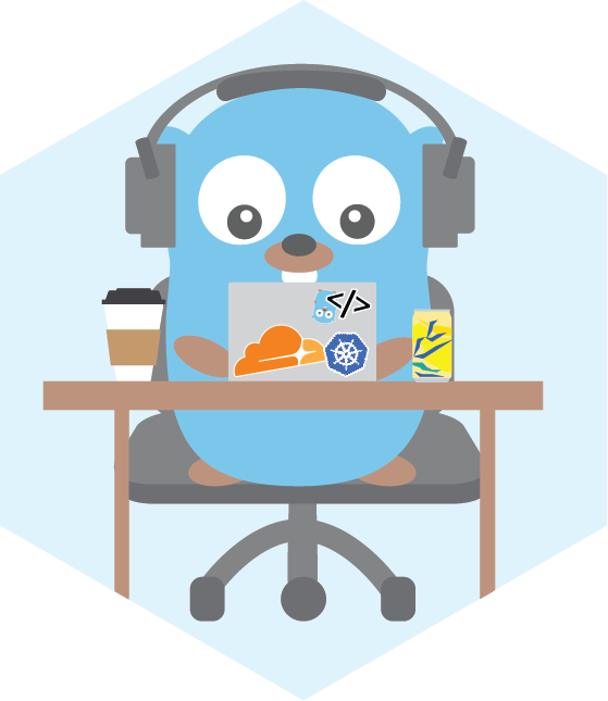 Hex Gopher Desk Clipart (559x645), Png Download