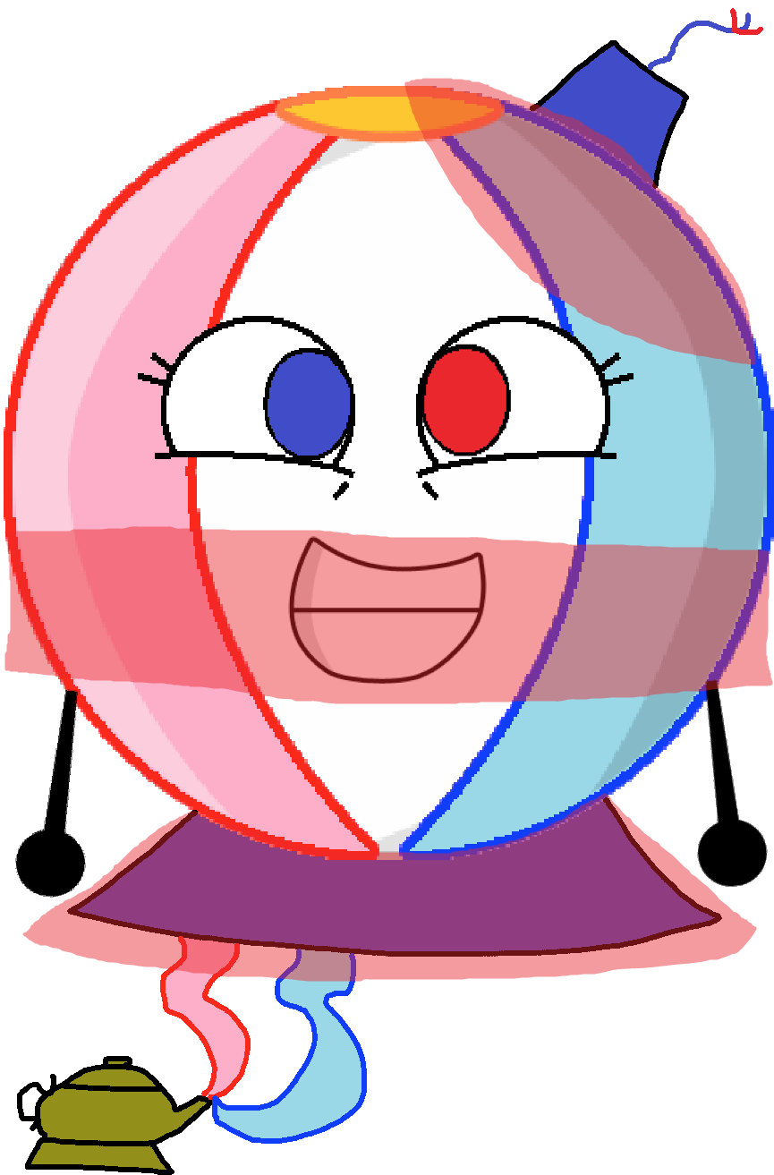 Beach Ball As A Genie Vector Clipart (867x1319), Png Download