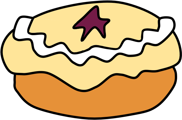 Sufganiyot, Fried Doughnut, Raspberry Filling, Clipart (816x1056), Png Download