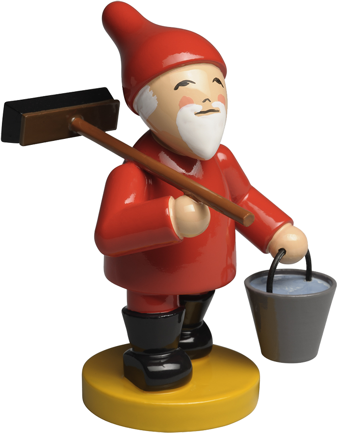 Heinzelmännchen Mit Besen Und Eimer Clipart (1000x1000), Png Download