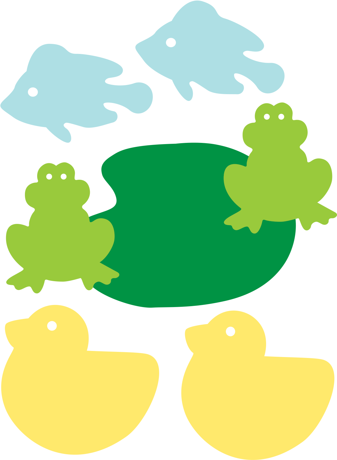 Frogs Felt Set Clipart (1275x1734), Png Download