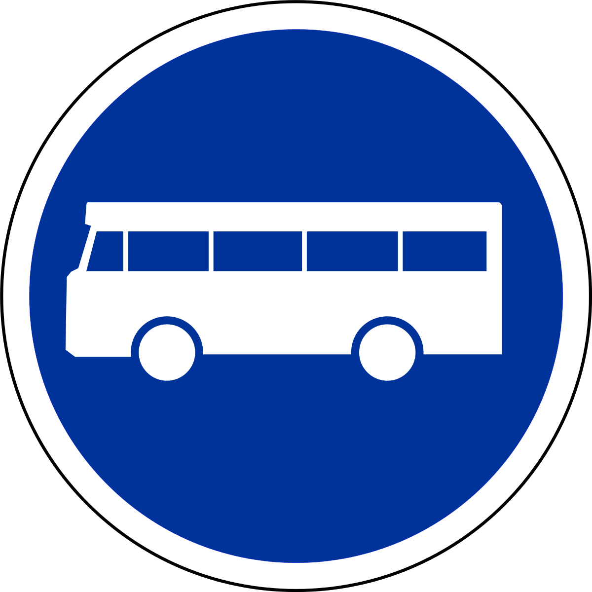 Panneau De Signalisation De Voie Réservée Aux Véhicules Clipart (1200x1200), Png Download