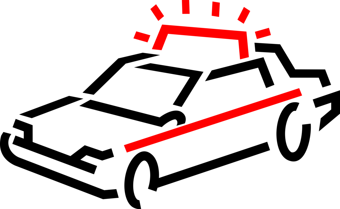 Vector Illustration Of Law Enforcement Police Car Cruiser Clipart (1139x700), Png Download