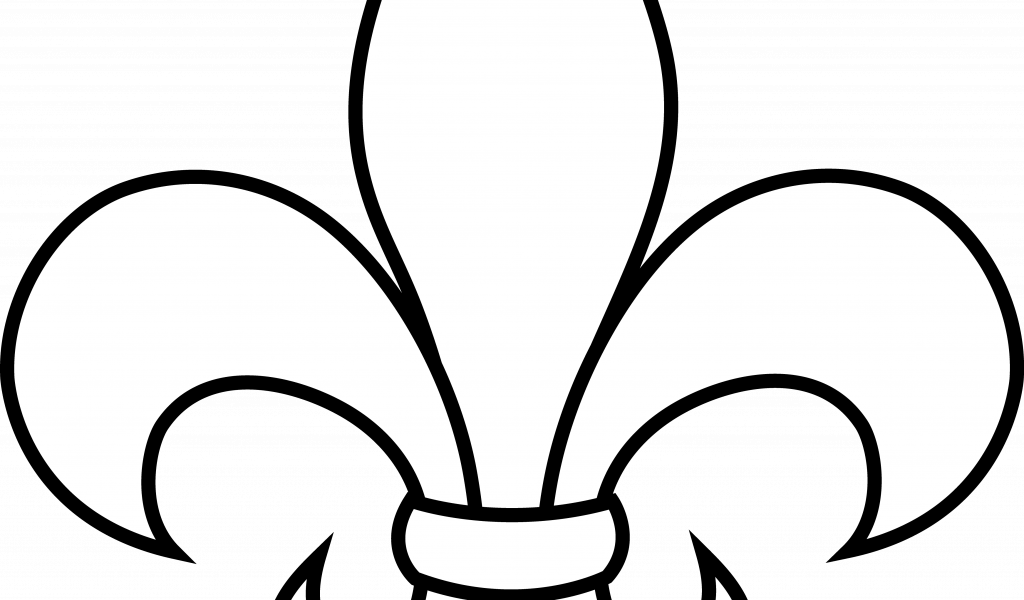 Fleur De Lis Coloring Page Download Free Clip Art - Png Download (1024x600), Png Download