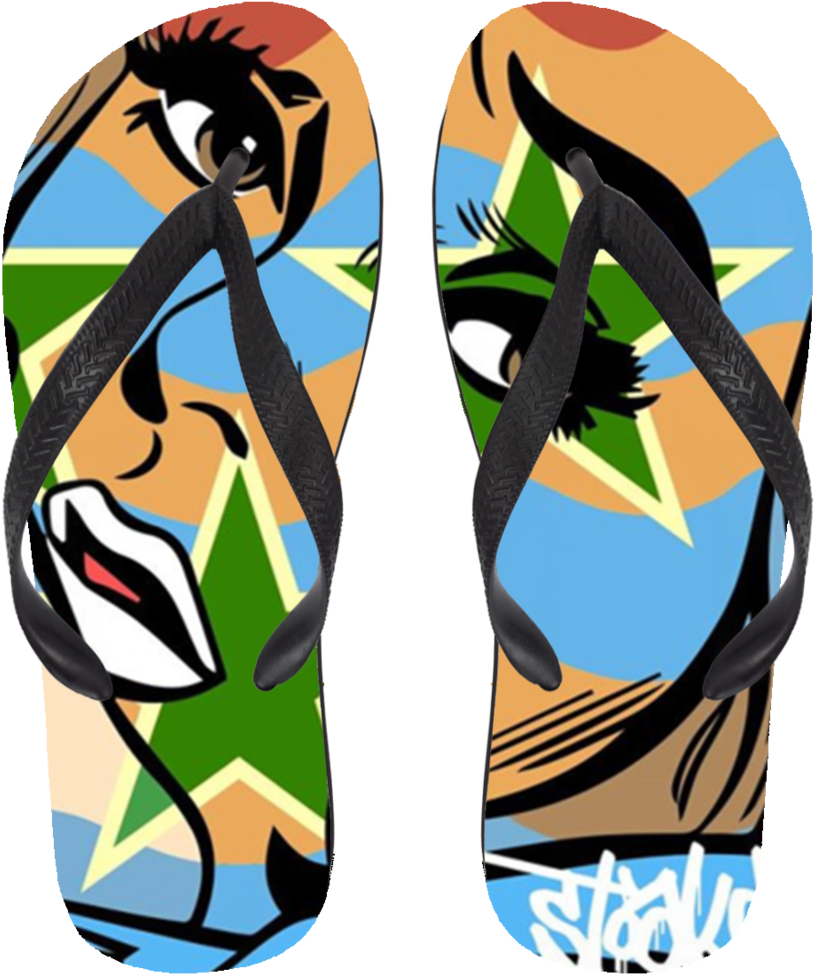 Cayman Girl Flip Flops Clipart (1024x1024), Png Download