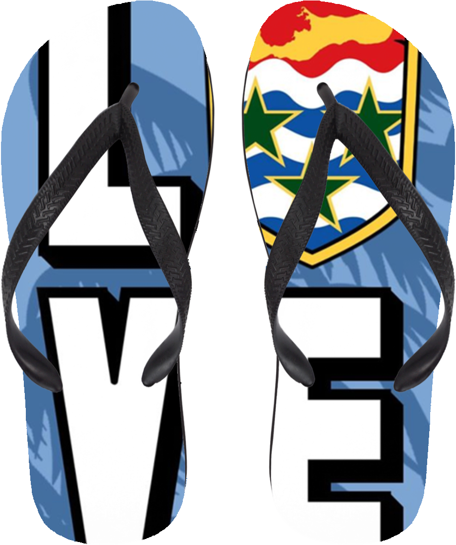 Love Cayman Flip Flops Clipart (1024x1024), Png Download