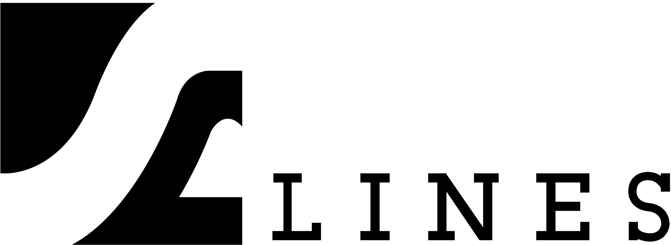 Csx Lines Logo Black And White Clipart (2331x851), Png Download