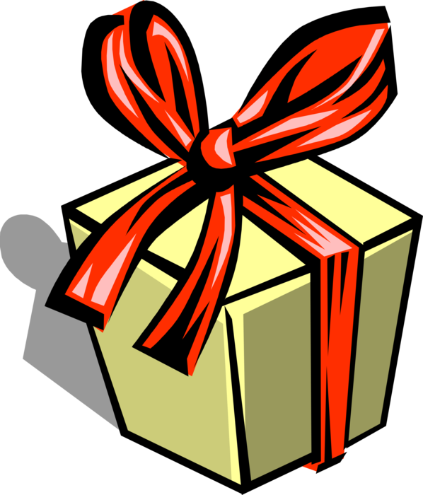 Gift With Ribbon Image Clipart (598x700), Png Download