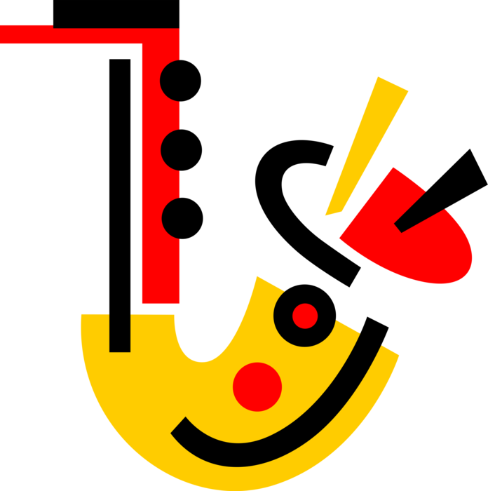 Vector Illustration Of Saxophone Brass Single-reed Clipart (696x700), Png Download