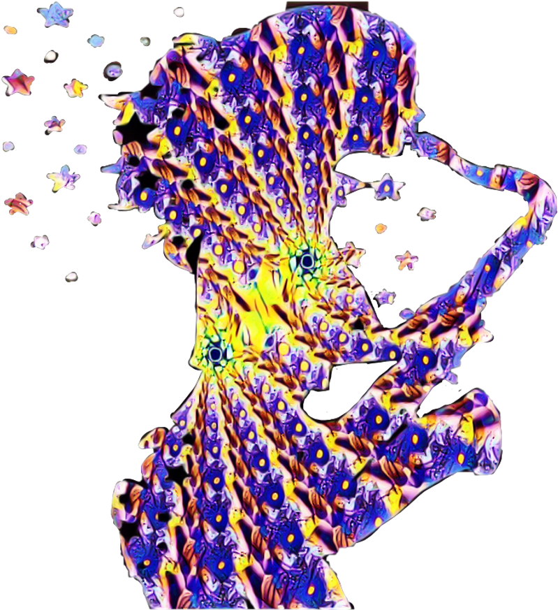 Woman Instrument Saxophone Music Stars Clipart (1024x1024), Png Download