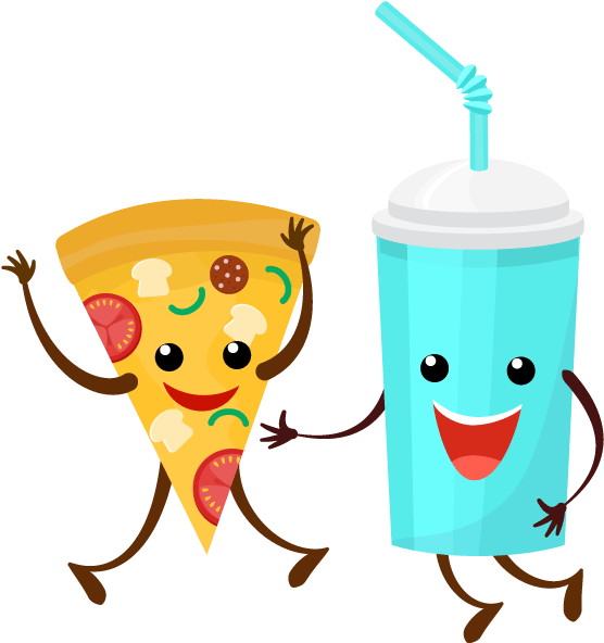 Pizza And Soda Clipart (618x618), Png Download