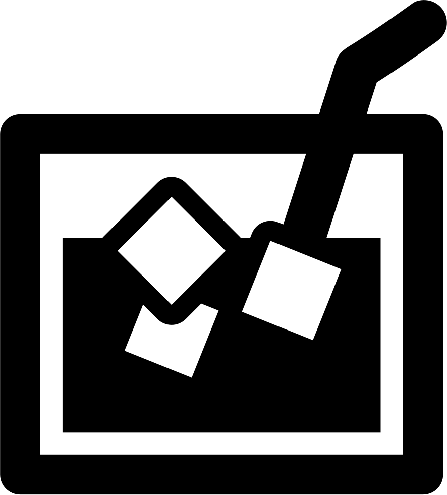 Drink Glass With Ice Cubes And A Straw Comments Clipart (886x981), Png Download