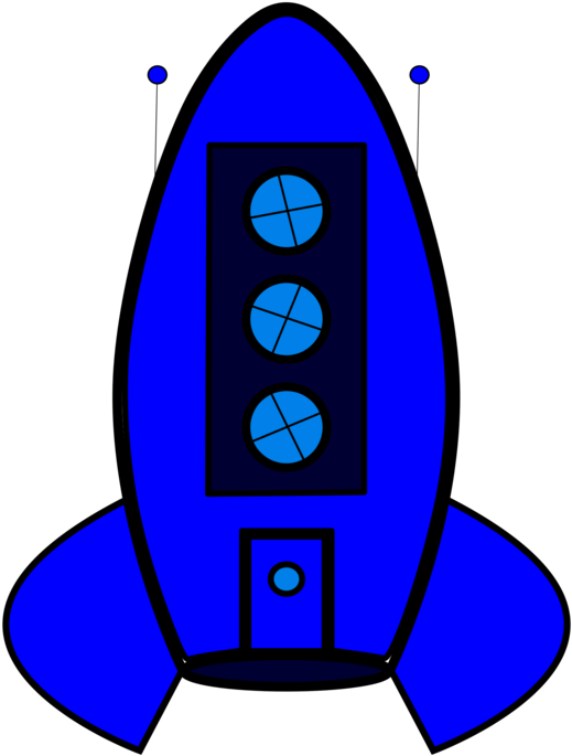Rocket Computer Icons Blue Spacecraft Drawing Clipart (530x750), Png Download
