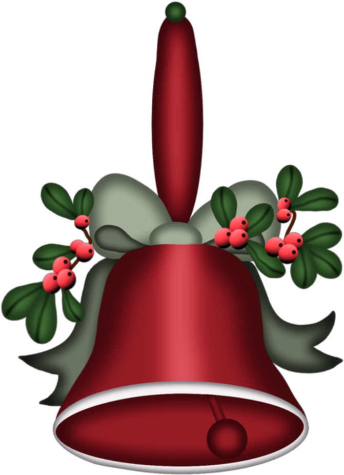 Freetoedit Bell Christmas Red Holly Leaves Freetoedit Clipart (1024x1024), Png Download