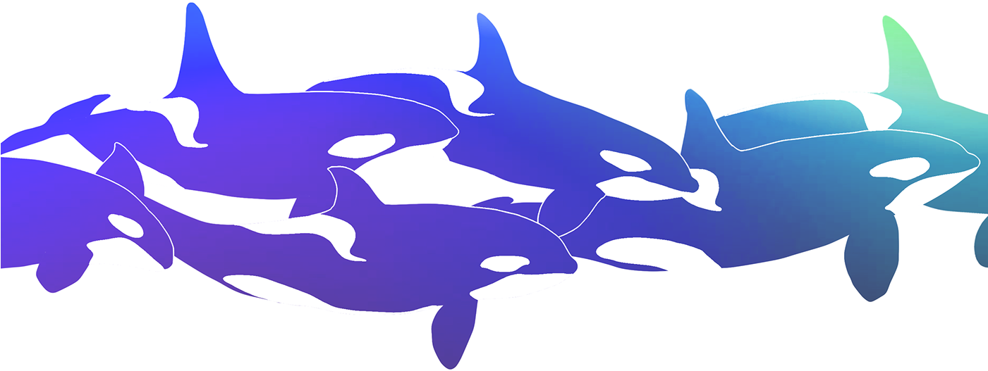 Front Flap Is A Cutout Of Some Whales Swimming In The Clipart (1400x700), Png Download