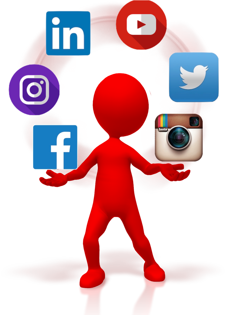 Juggling Multiple Social Media Accounts Clipart (1920x1080), Png Download