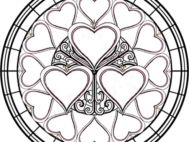 Stained Glass Clipart Coloring Page - Png Download (640x480), Png Download