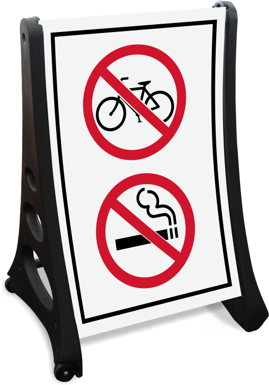 No Bicycle And Smoking Symbol Sidewalk Sign Clipart (800x800), Png Download
