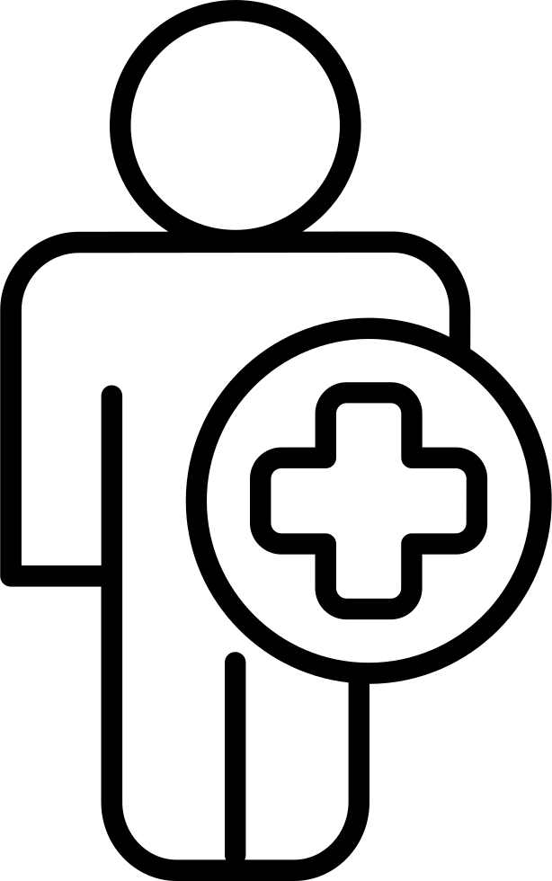 Cross In A Circle On A Human Body Silhouette Comments Clipart (614x980), Png Download