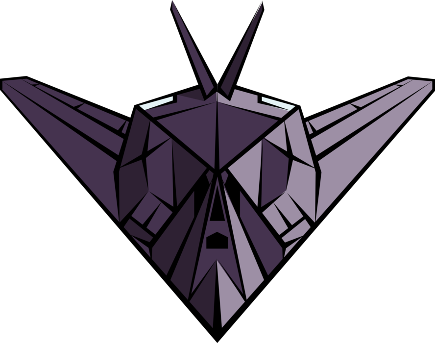 Vector Illustration Of Stealth Bomber Military Jet Clipart (888x700), Png Download