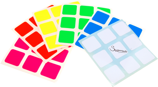 3x3x3 Super Full-bright Sticker Set Clipart (640x640), Png Download