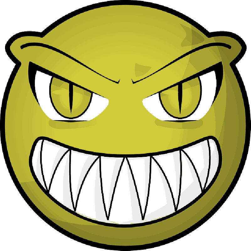 Halloween, Monster, Face, Golden, Eyes, Devil Clipart (800x800), Png Download
