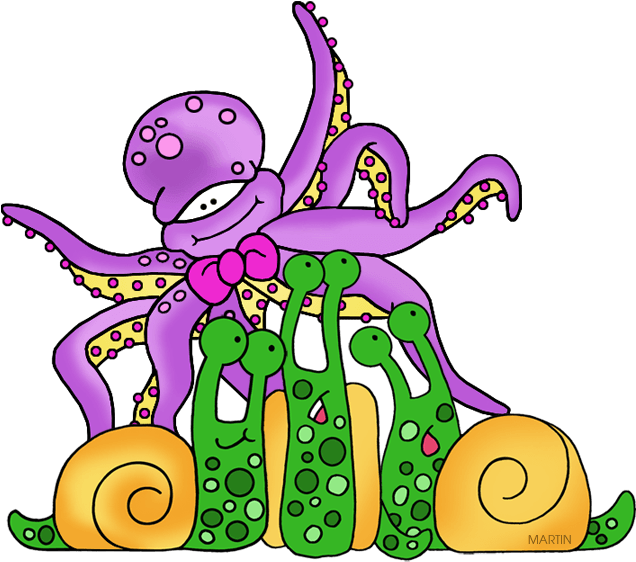 Free Animals Clip Art By Phillip Martin, Mollusks - Png Download (648x583), Png Download