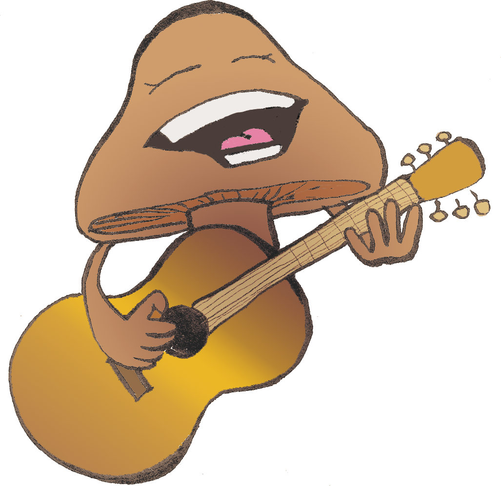 Mushroom Musicians Stormy Monday With Woody Carpinella Clipart (1000x971), Png Download