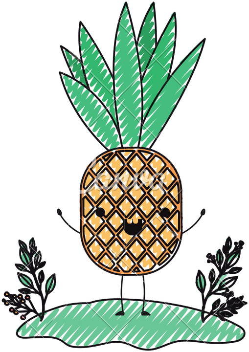 Pineapple Clipart Character - Png Download (654x800), Png Download