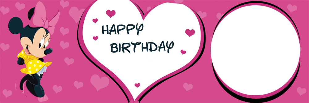 Mini Mouse Theme Personalised Birthday Banner With Clipart (1000x333), Png Download