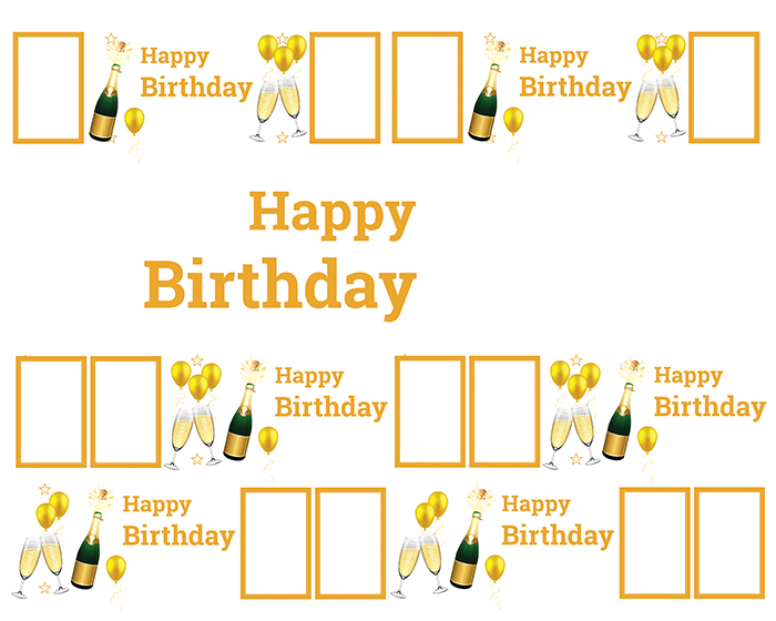 Personalised Black And Gold Photo Birthday Banner Clipart (700x560), Png Download
