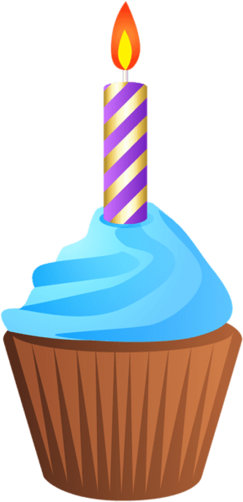Free Png Download Birthday Muffin With Candle Transparent Clipart (480x994), Png Download