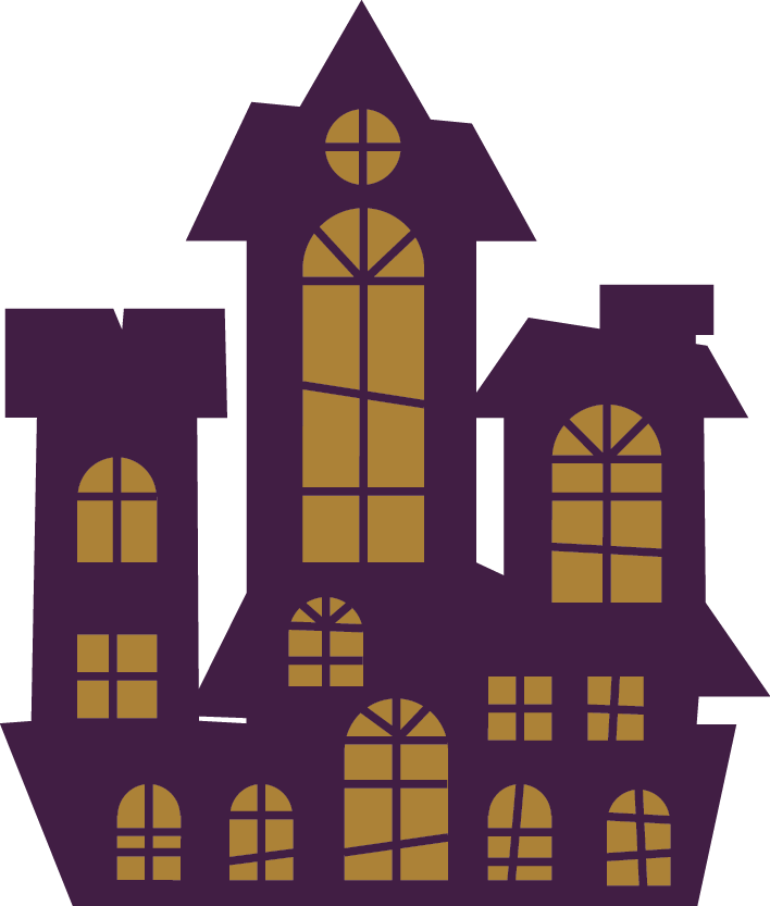 Free Online Halloween Castle Houses Buildings Vector Clipart (708x833), Png Download