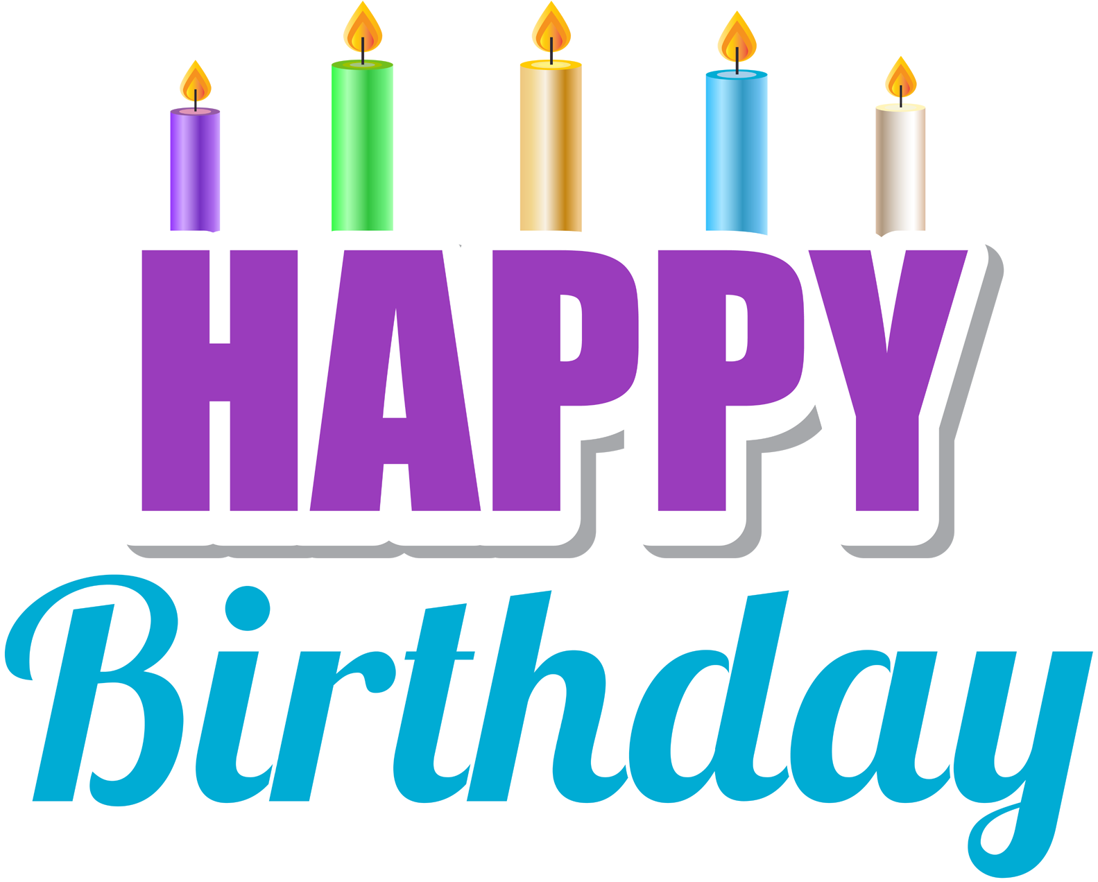 Happy Birthday With Candles Png Clip Art Transparent Png (1583x1272), Png Download