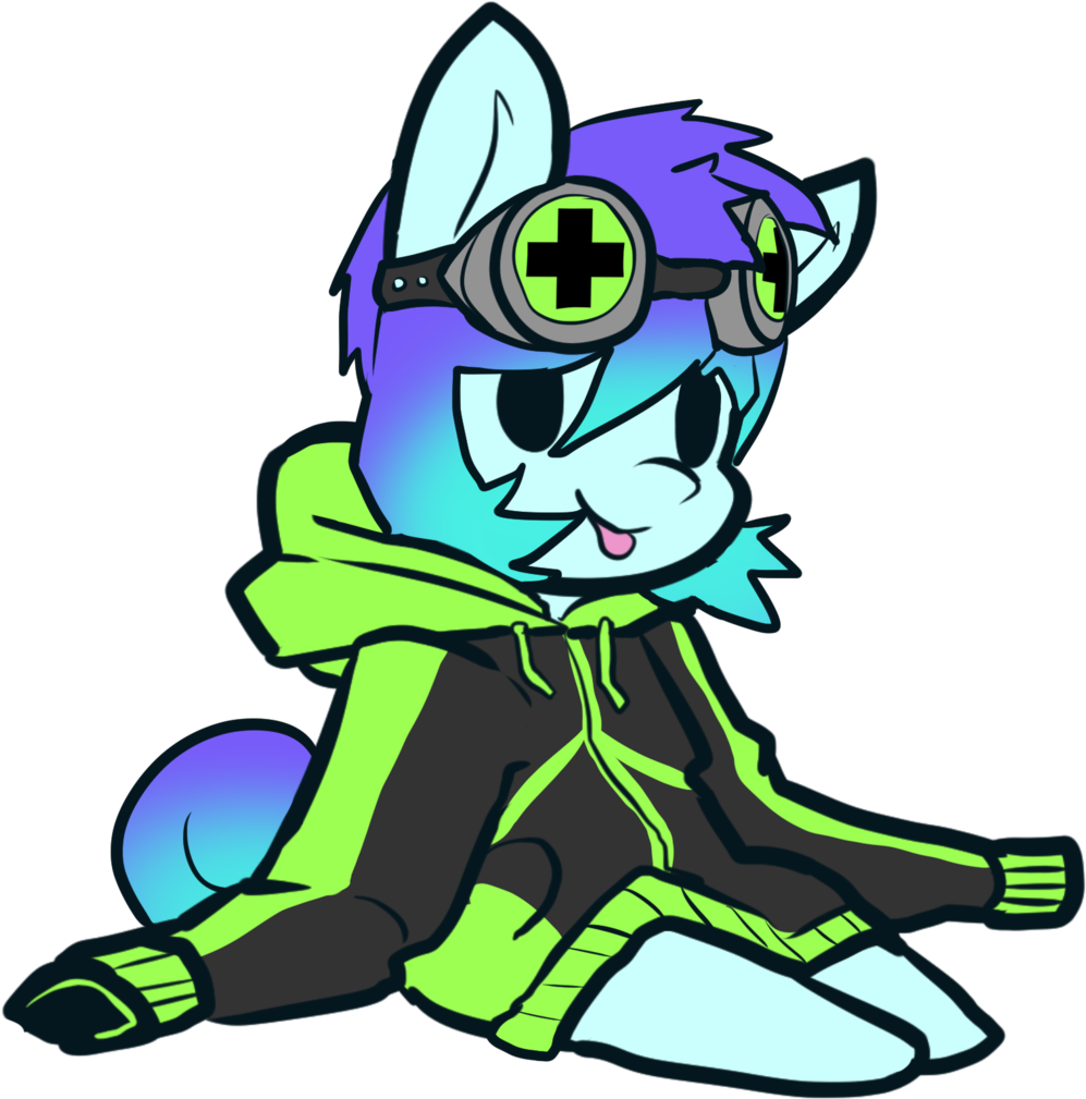 Neoncel, Chibi, Clothes, Earth Pony, Goggles, Hoodie, Clipart (1026x1024), Png Download