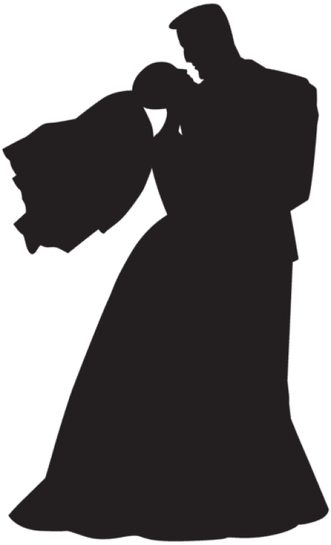 Free Png Wedding Couple Silhouette Png Png Clipart (480x790), Png Download