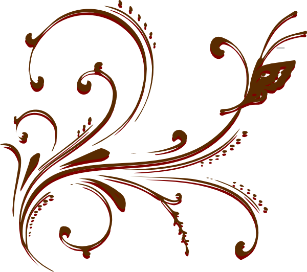 Butterfly Scroll Clip Art At Clker Com Vector Clip - Png Download (600x532), Png Download